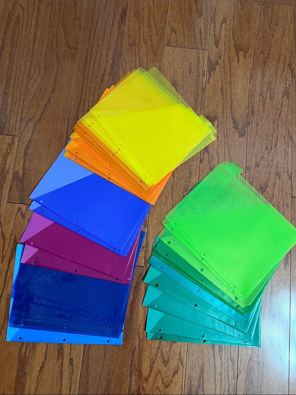 Plastic 5-Tab Dividers with Clear Front Pockets -44 colored dividers